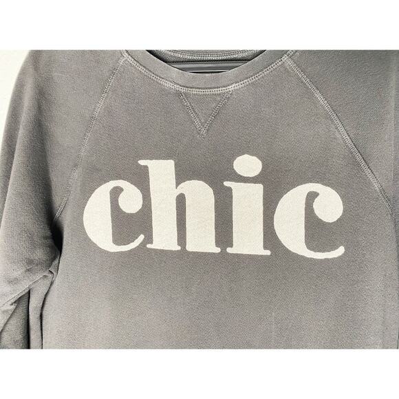 Sol Angeles X Anthropologie Women's Chic Graphic Sweatshirt Lagenlook Gray - Picture 5 of 8